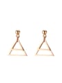 thumb Elegant Rose Gold Plated Hollow Triangle Shaped Drop Earrings 0