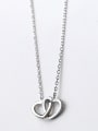 thumb Exquisite Double Heart Shaped S925 Silver Necklace 1