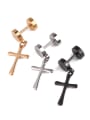 thumb Stainless Steel With Black Gun Plated Fashion Cross Stud Earrings 0