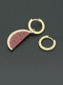 thumb Copper With Gold Plated Personality  Asymmetry watermelon  Drop Earrings 1