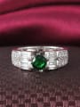 thumb Shimmering Green Round Shaped Zircon Women Ring 2