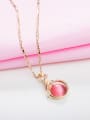 thumb All-match Geometric Shaped Opal Stone Necklace 2