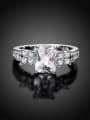 thumb Exquisite Flower Shaped Zircon Women Ring 1