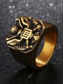 thumb Stainless Steel With Gold Plated Punk Eagle Men Rings 3