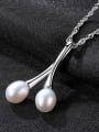 thumb Pure silver  natural pearls  minimalist design style necklace 0
