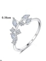 thumb 925 Sterling Silver With  Cubic Zirconia Delicate Leaf Band Free Size Rings 4