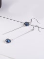 thumb Blue Crystal Asymmetrical Drop Earrings 1