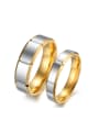 thumb Simple Gold Plated Titanium Lovers Ring 0