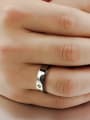 thumb Fashion Rhinestones Combined Heart shape Titanium Lovers Ring 1