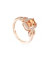 thumb S925 Silver Rose Gold Zircon Engagement Ring 0