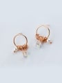 thumb Exquisite Rose Gold Plated Square Shaped Zircon Stud Earrings 0