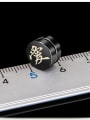thumb Stainless Steel With Black Gun Plated Personality Round with chinese words Stud Earrings 1
