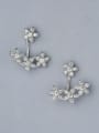 thumb Exquisite Flower Shaped Zircon Drop Earrings 0