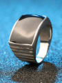 thumb Personalized Black Enamel Silver Plated Alloy Ring 2