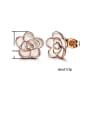 thumb Copper With Rose Gold Plated Cute Flower Stud Earrings 3