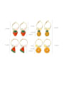 thumb Alloy With Rose Gold Plated Cute Colored Beads Ring  Friut Clip On Earrings 2