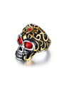 thumb Punk Style Skull Shaped Rhinestone Titanium Ring 0