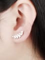 thumb Fashion Titanium Leaf Smooth Stud Earrings 1