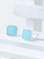 thumb Square Color Glue Simple Stud Earrings 1