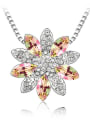 thumb Fashion austrian Crystals Flowery Pendant Alloy Necklace 2