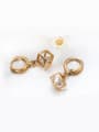 thumb Copper Alloy 18K Gold Plated Fashion Cube Hollow Zircon drop earring 1