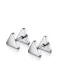 thumb Simple Tiny Triangle Smooth Titanium Stud Earrings 0