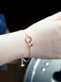 thumb Fashion Double Rings Rose Gold Plated Copper Bracelet 1