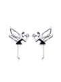 thumb 18K White Gold Butterfly Shaped Austria Crystal stud Earring 0