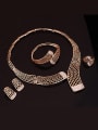 thumb Alloy Imitation-gold Plated Vintage style Rhinestones Grid-shaped Four Pieces Jewelry Set 1