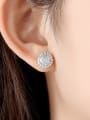 thumb Copper With Platinum Plated Cute Round Stud Earrings 1