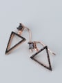 thumb 925 Sterling Silver With Rose Gold Plated Personality Triangle Hook Earrings 3