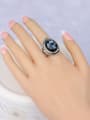 thumb Retro style Oval Resin Antique Silver Plated Alloy Ring 1