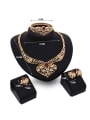 thumb Alloy Imitation-gold Plated Fashion Artificial Stones Heart-shaped Hollow Four Pieces Jewelry Set 2