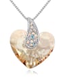 thumb Simple Heart austrian Crystal Alloy Necklace 1