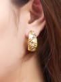 thumb Creative 18K Gold Plated Round Shaped Lines Earrings 1