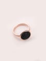 thumb Round Black Stone Simple Ring 0