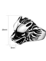 thumb Retro Wolf Head Statement Ring 2