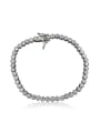 thumb Shimmering Geometric Zircon Platinum Plated Bracelet 0