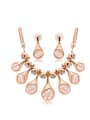 thumb Alloy Imitation-gold Plated Fashion Oval shaped Artificial Stones Four Pieces Jewelry Set 0