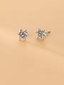 thumb 925 Sterling Silver With Antique Silver Plated Vintage Star Stud Earrings 1