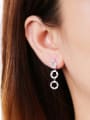 thumb 925 Sterling Silver With Cubic Zirconia Luxury Round Drop Earrings 1