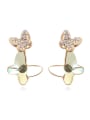 thumb Fashion Butterfly austrian Crystal Alloy Stud Earrings 2