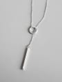 thumb Sterling Silver geometric square long Necklace 0