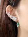thumb Copper With Platinum Plated Exaggerated Feather Chandelier Earrings 1