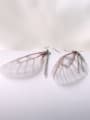 thumb Exaggerated Feather Silver Women Earrings 2