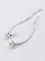 thumb Temperament Star Shaped Shimmering Zircon Silver Line Earrings 0