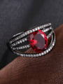 thumb Personalized Red Stone Rhinestones Ring 2