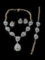 thumb Artificial Crystal Colorfast Four Pieces Jewelry Set 1