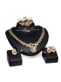 thumb Alloy Imitation-gold Plated Vintage style Hollow Round-shaped Four Pieces Jewelry Set 2