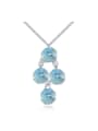 thumb Simple Cubic austrian Crystals Pendant Alloy Necklace 0